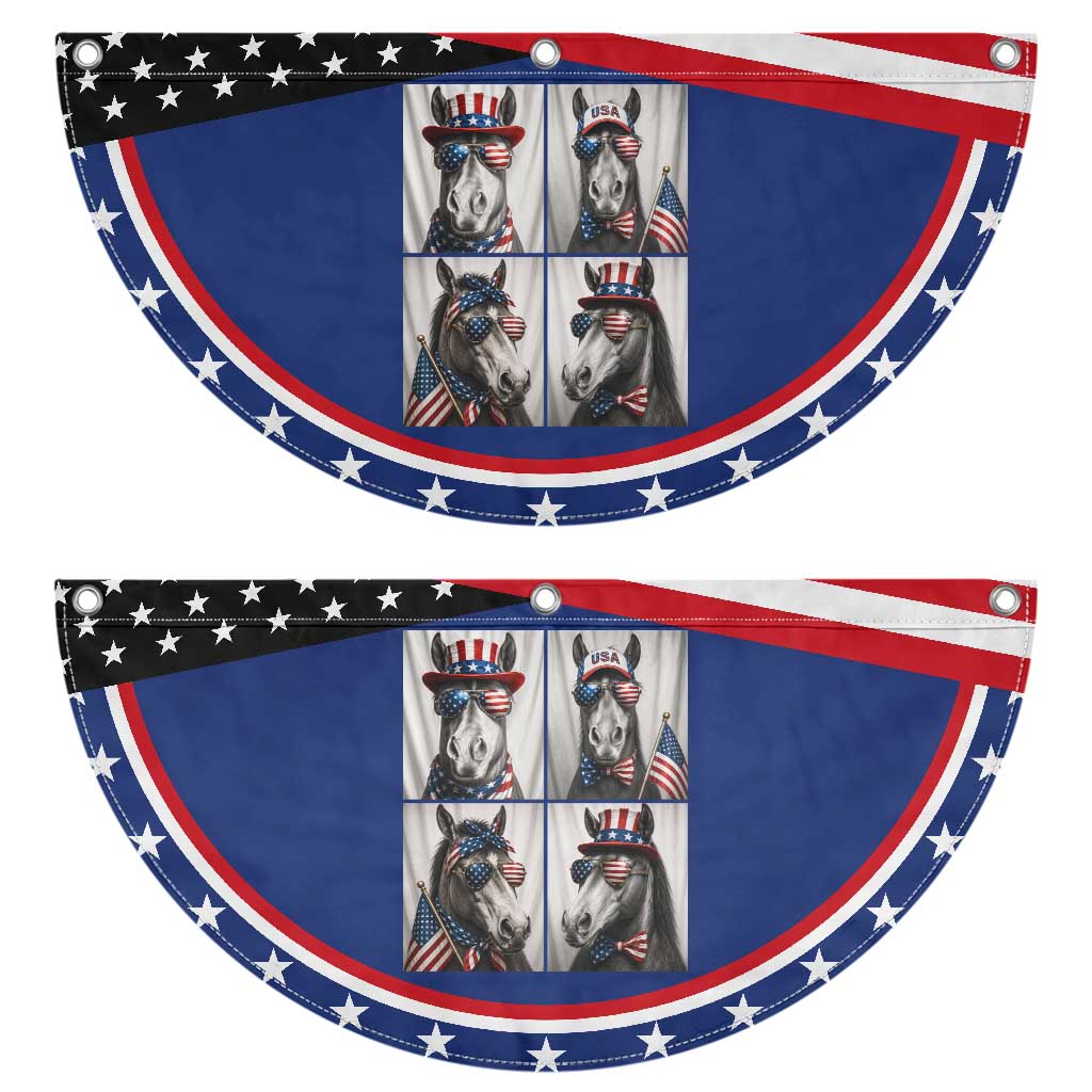 Funny Horse Selfie Squad Patriotic Fan Flag USA Flag Red White And Blue Graphic TS12 2pcs pack Classic Navy Print Your Wear