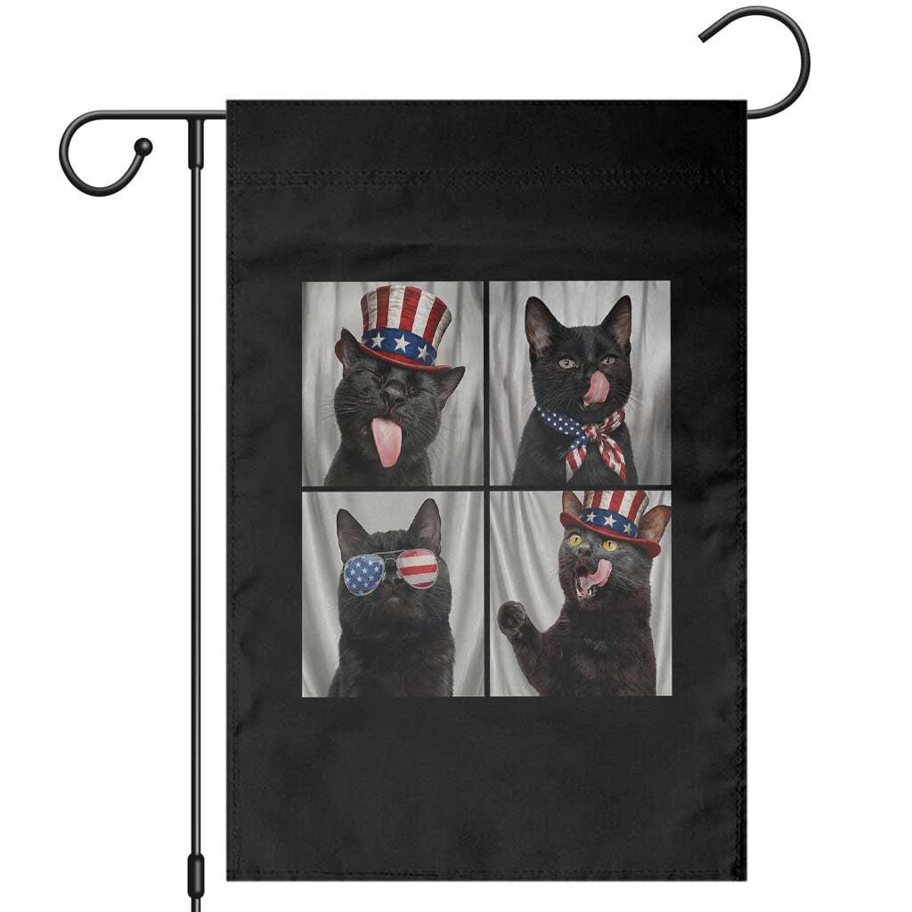 Funny Patriotic Black British Shorthair Cat Selfie Garden Flag TS12 Black Print Your Wear