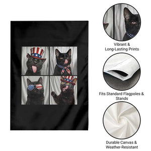 Funny Patriotic Black British Shorthair Cat Selfie Garden Flag TS12 Print Your Wear