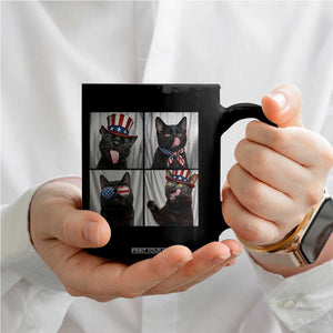 Funny Patriotic Black British Shorthair Cat Selfie Coffee Mug TS12 Print Your Wear
