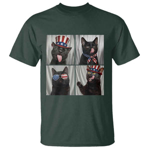 Funny Patriotic Black British Shorthair Cat Selfie T Shirt TS12 Dark Forest Green Print Your Wear