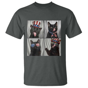 Funny Patriotic Black British Shorthair Cat Selfie T Shirt TS12 Dark Heather Print Your Wear