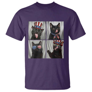 Funny Patriotic Black British Shorthair Cat Selfie T Shirt TS12 Purple Print Your Wear