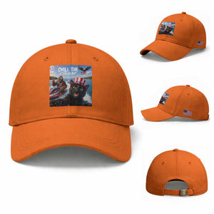 Patriotic Bigfoot And Cat Baseball Cap Chill The Fourth Out TS12 Baseball Cap Universal Fit Orange Print Your Wear