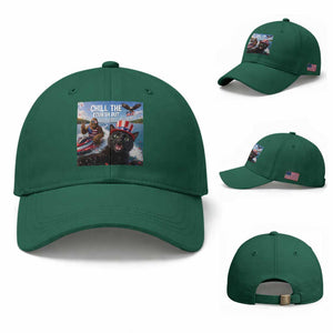 Patriotic Bigfoot And Cat Baseball Cap Chill The Fourth Out TS12 Baseball Cap Universal Fit Irish Green Print Your Wear