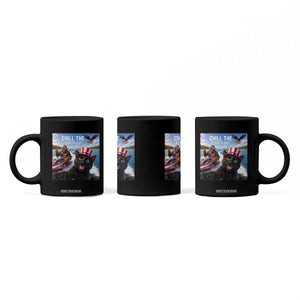 Patriotic Bigfoot And Cat Coffee Mug Chill The Fourth Out TS12 Print Your Wear
