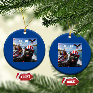 Patriotic Bigfoot And Cat Ceramic Ornament Chill The Fourth Out TS12 1pc Blue Print Your Wear