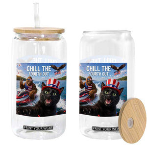 Patriotic Bigfoot And Cat Glass Can Chill The Fourth Out TS12 Print Your Wear