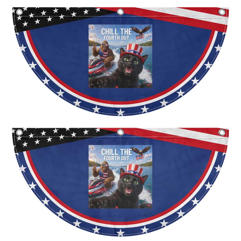 Funny Bigfoot And Cat Patriotic Fan Flag Chill The Fourth Out TS12 2pcs pack Classic Navy Print Your Wear