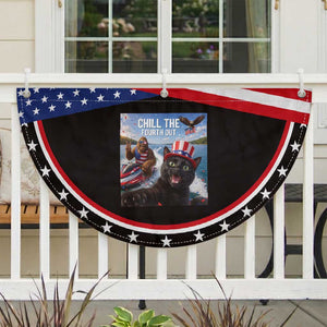 Funny Bigfoot And Cat Patriotic Fan Flag Chill The Fourth Out TS12 2pcs pack Classic Black Print Your Wear