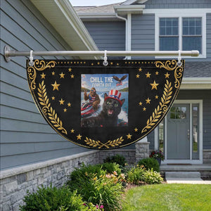 Funny Bigfoot And Cat Patriotic Fan Flag Chill The Fourth Out TS12 2pcs pack Vintage Black Print Your Wear