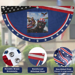 Funny Bigfoot And Cat Patriotic Fan Flag Chill The Fourth Out TS12 Print Your Wear