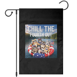 Funny Americana Cat Squad Garden Flag Chill The Fourth Out TS12 Black Print Your Wear