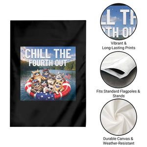 Funny Americana Cat Squad Garden Flag Chill The Fourth Out TS12 Print Your Wear