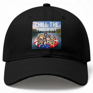 Funny Americana Cat Squad Baseball Cap Chill The Fourth Out TS12 Print Your Wear