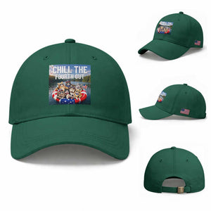 Funny Americana Cat Squad Baseball Cap Chill The Fourth Out TS12 Baseball Cap Universal Fit Irish Green Print Your Wear