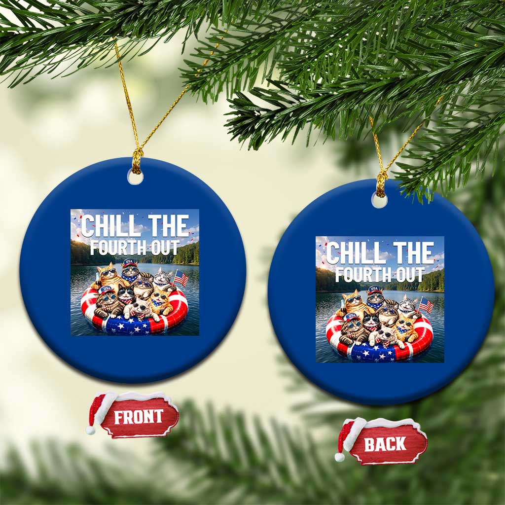 Funny Americana Cat Squad Ceramic Ornament Chill The Fourth Out TS12 1pc Blue Print Your Wear