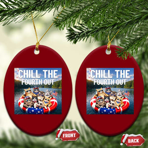 Funny Americana Cat Squad Ceramic Ornament Chill The Fourth Out TS12 Print Your Wear