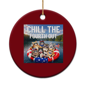 Funny Americana Cat Squad Ceramic Ornament Chill The Fourth Out TS12 1pc Red Print Your Wear