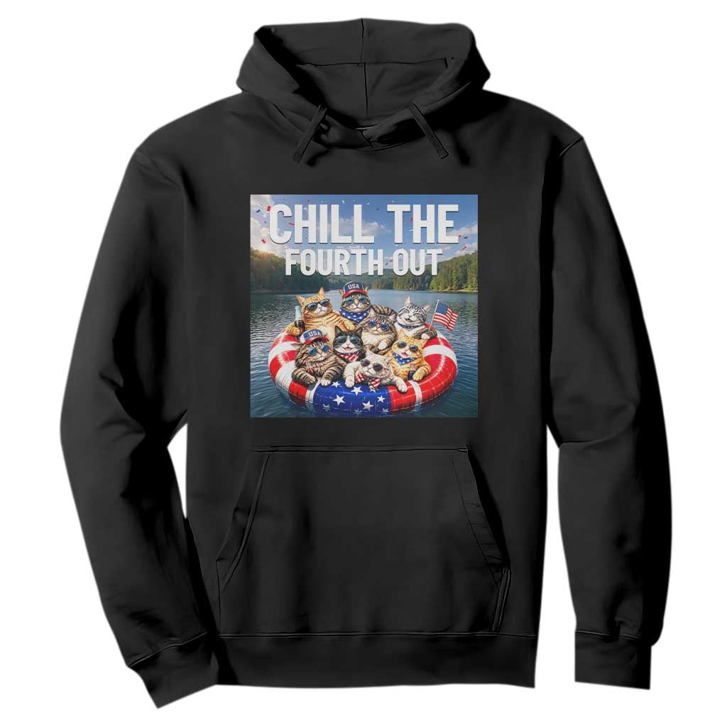 Funny Americana Cat Squad Hoodie Chill The Fourth Out TS12 Black Print Your Wear