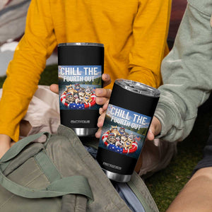 Funny Americana Cat Squad Tumbler Cup Chill The Fourth Out TS12 Print Your Wear