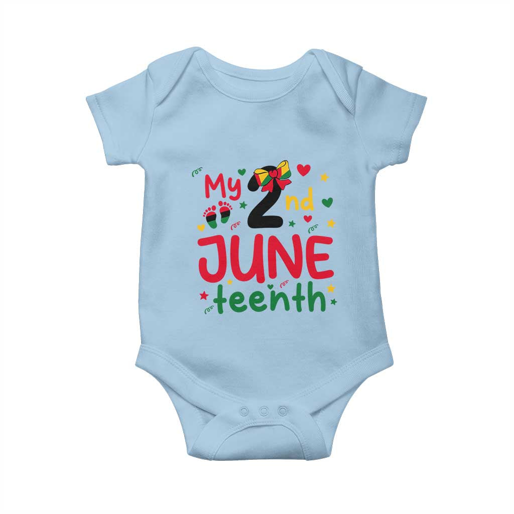 My Second Juneteenth Baby Onesie African American Baby Freedom Day TS12 Light Blue Print Your Wear