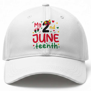 My Second Juneteenth Baseball Cap African American Baby Freedom Day TS12 Print Your Wear