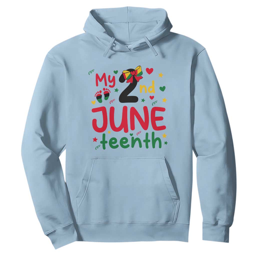 My Second Juneteenth Hoodie African American Baby Freedom Day TS12 Light Blue Print Your Wear