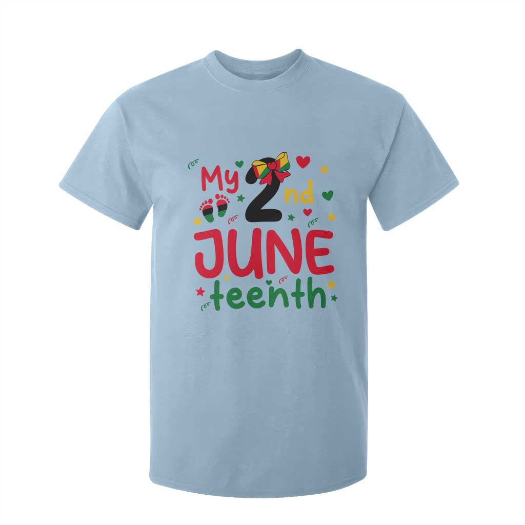 My Second Juneteenth T Shirt For Kid African American Baby Freedom Day TS12 Light Blue Print Your Wear