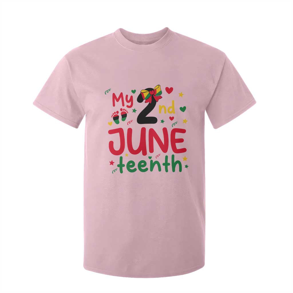 My Second Juneteenth T Shirt For Kid African American Baby Freedom Day TS12 Light Pink Print Your Wear