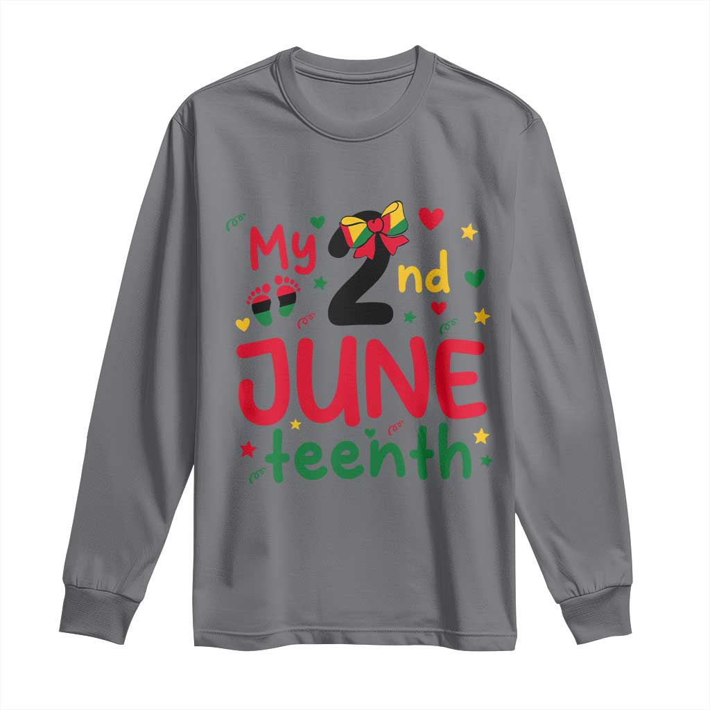 My Second Juneteenth Long Sleeve Shirt African American Baby Freedom Day TS12 Charcoal Print Your Wear