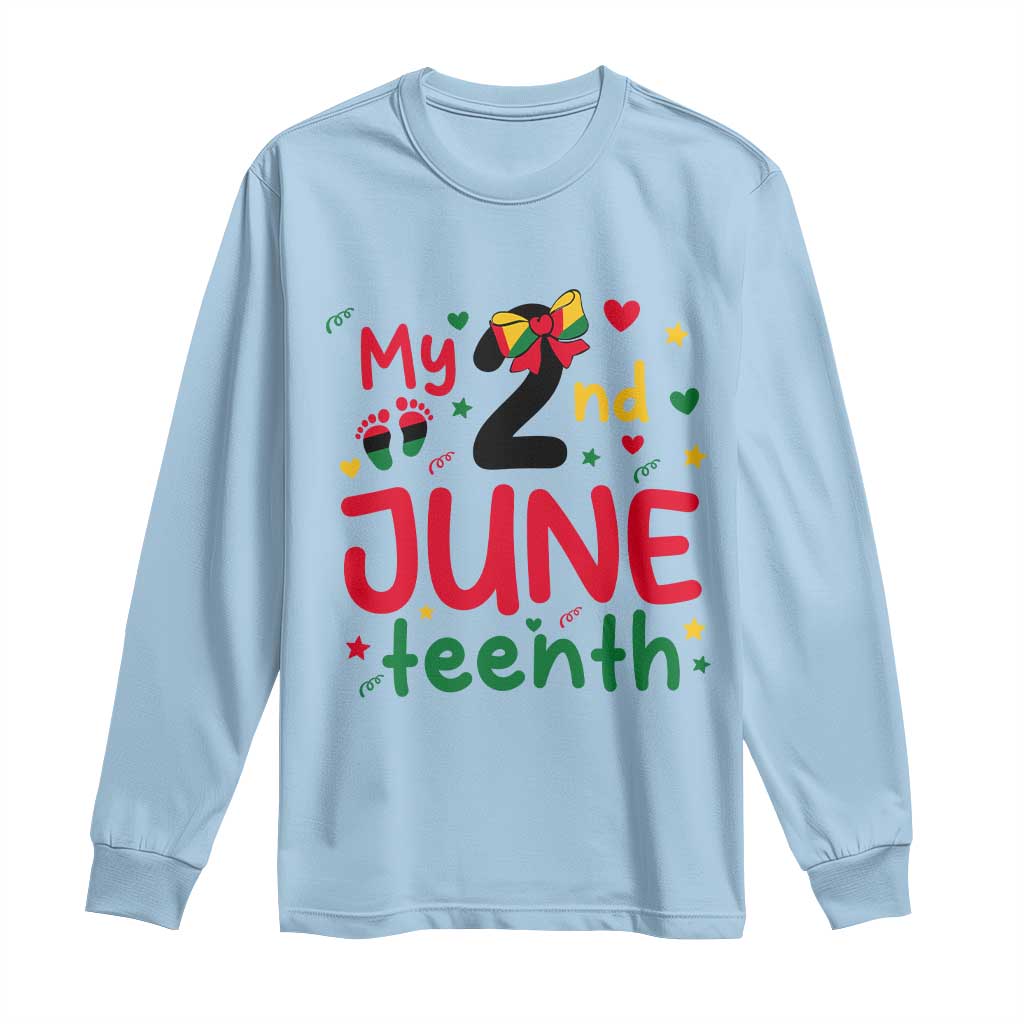 My Second Juneteenth Long Sleeve Shirt African American Baby Freedom Day TS12 Light Blue Print Your Wear