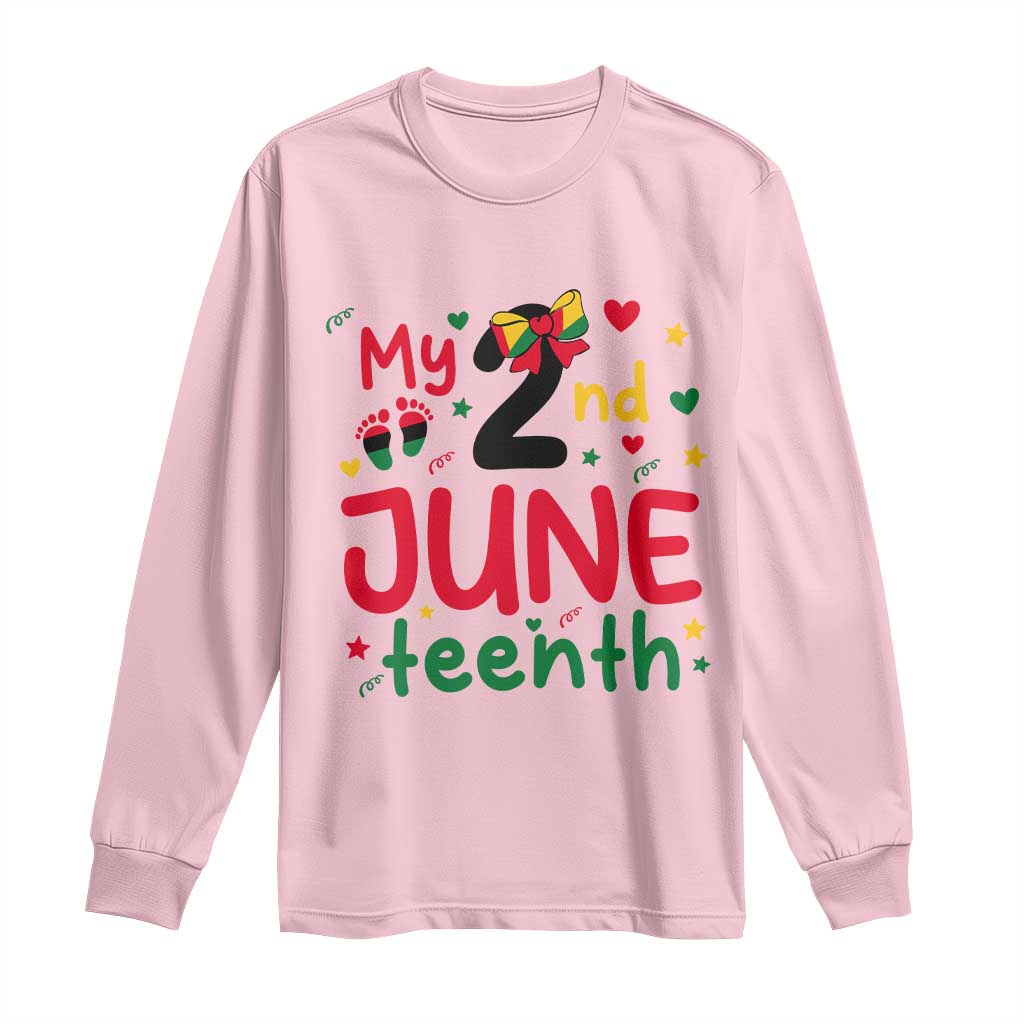 My Second Juneteenth Long Sleeve Shirt African American Baby Freedom Day TS12 Light Pink Print Your Wear
