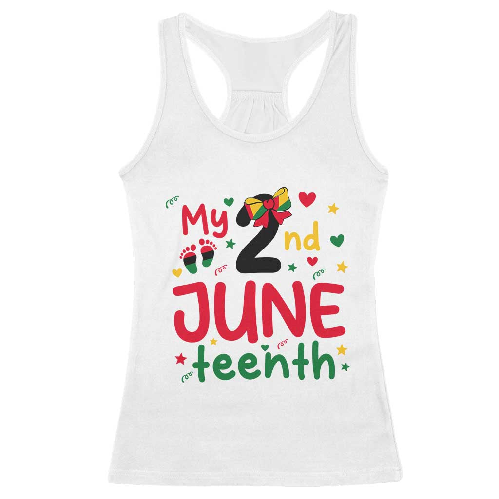 My Second Juneteenth Racerback Tank Top African American Baby Freedom Day TS12 White Print Your Wear