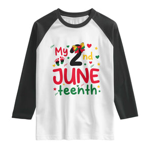 My Second Juneteenth Raglan Shirt African American Baby Freedom Day TS12 White Black Print Your Wear