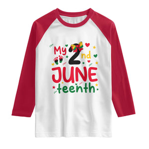 My Second Juneteenth Raglan Shirt African American Baby Freedom Day TS12 White Red Print Your Wear