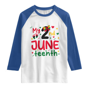 My Second Juneteenth Raglan Shirt African American Baby Freedom Day TS12 White Royal Print Your Wear