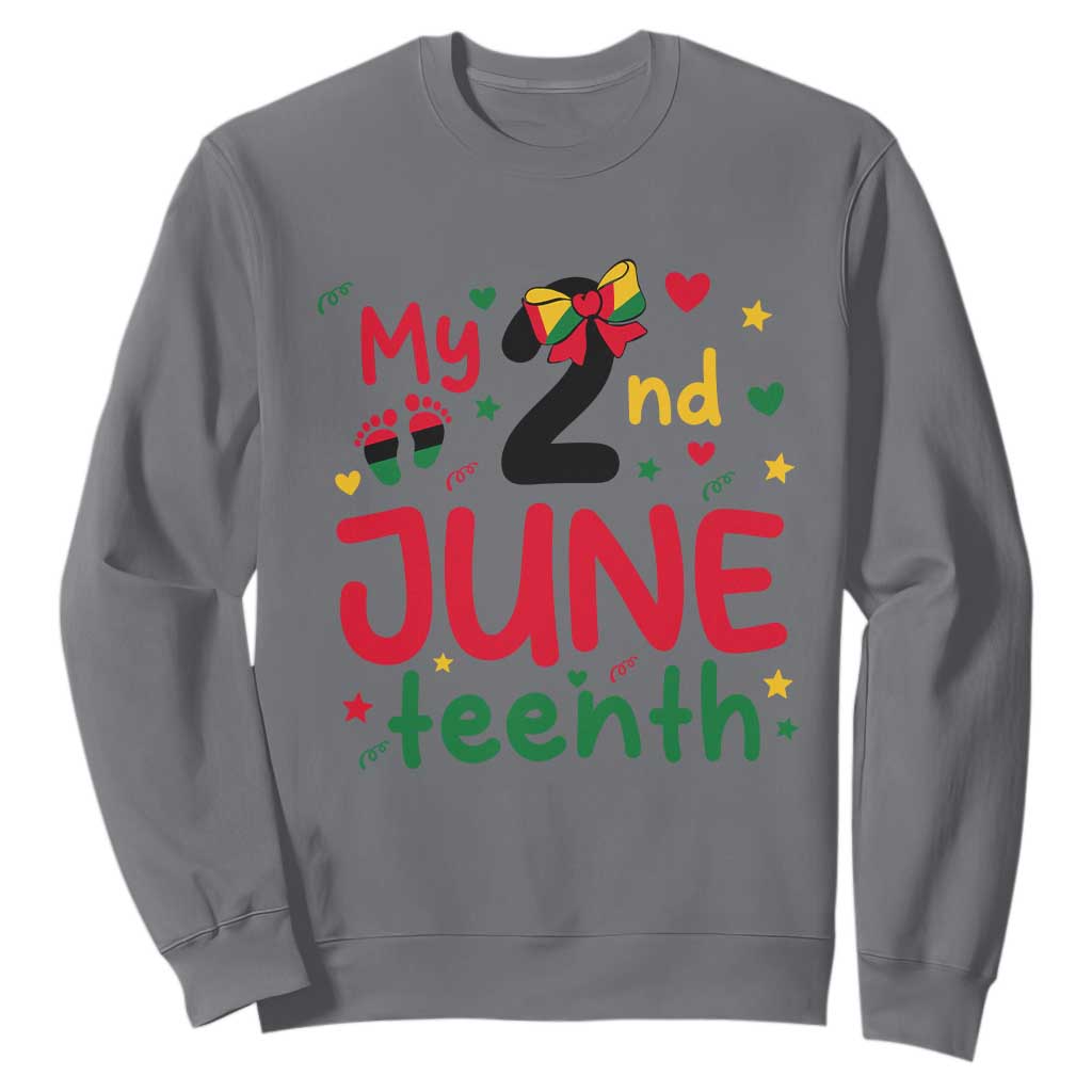 My Second Juneteenth Sweatshirt African American Baby Freedom Day TS12 Charcoal Print Your Wear