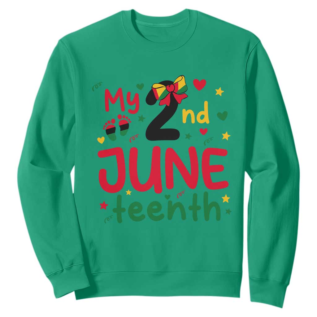 My Second Juneteenth Sweatshirt African American Baby Freedom Day TS12 Irish Green Print Your Wear