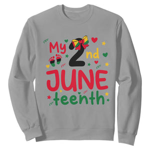 My Second Juneteenth Sweatshirt African American Baby Freedom Day TS12 Sport Gray Print Your Wear