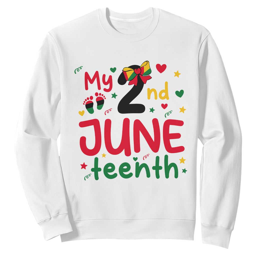 My Second Juneteenth Sweatshirt African American Baby Freedom Day TS12 White Print Your Wear