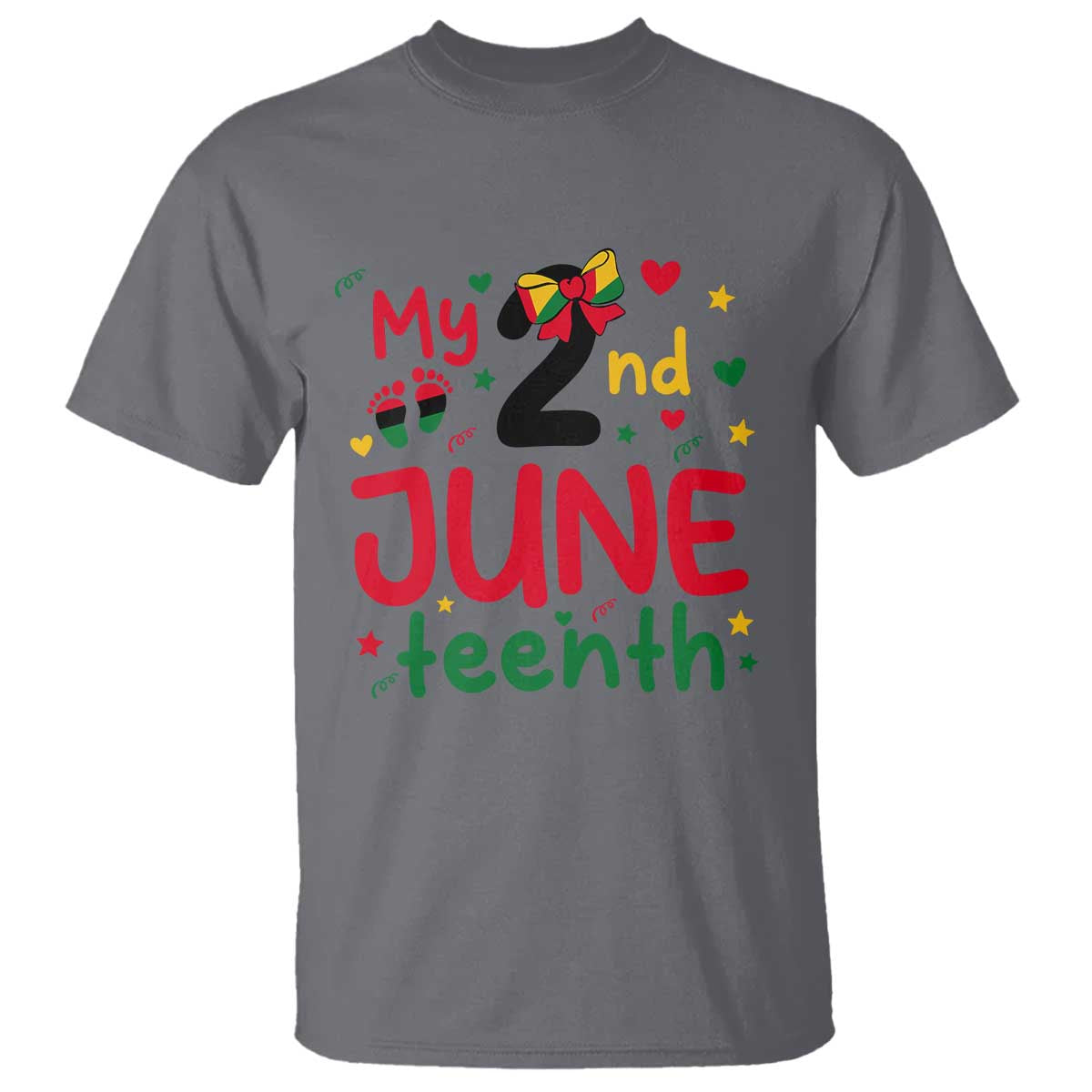 My Second Juneteenth T Shirt African American Baby Freedom Day TS12 Charcoal Print Your Wear