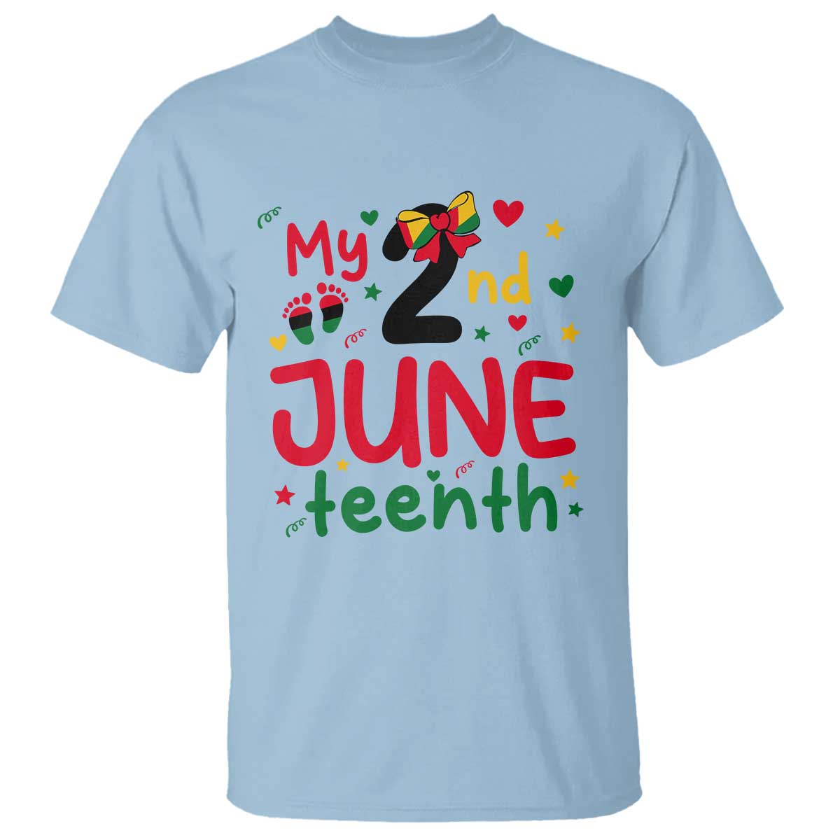 My Second Juneteenth T Shirt African American Baby Freedom Day TS12 Light Blue Print Your Wear