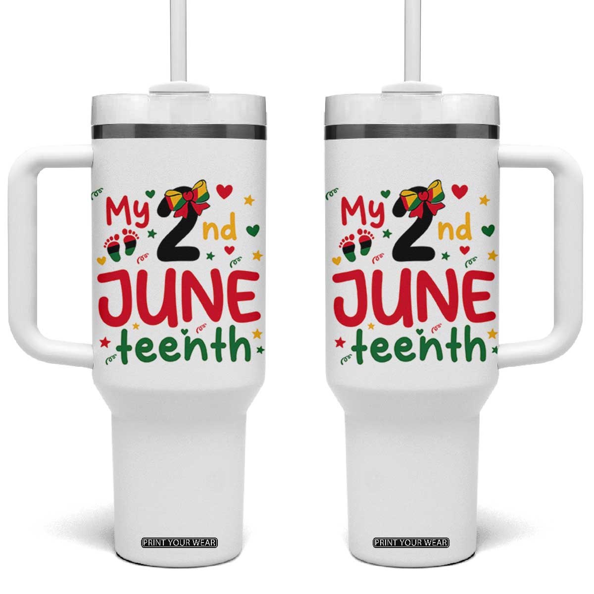 My Second Juneteenth Tumbler With Handle African American Baby Freedom Day TS12 One Size: 40 oz White Print Your Wear