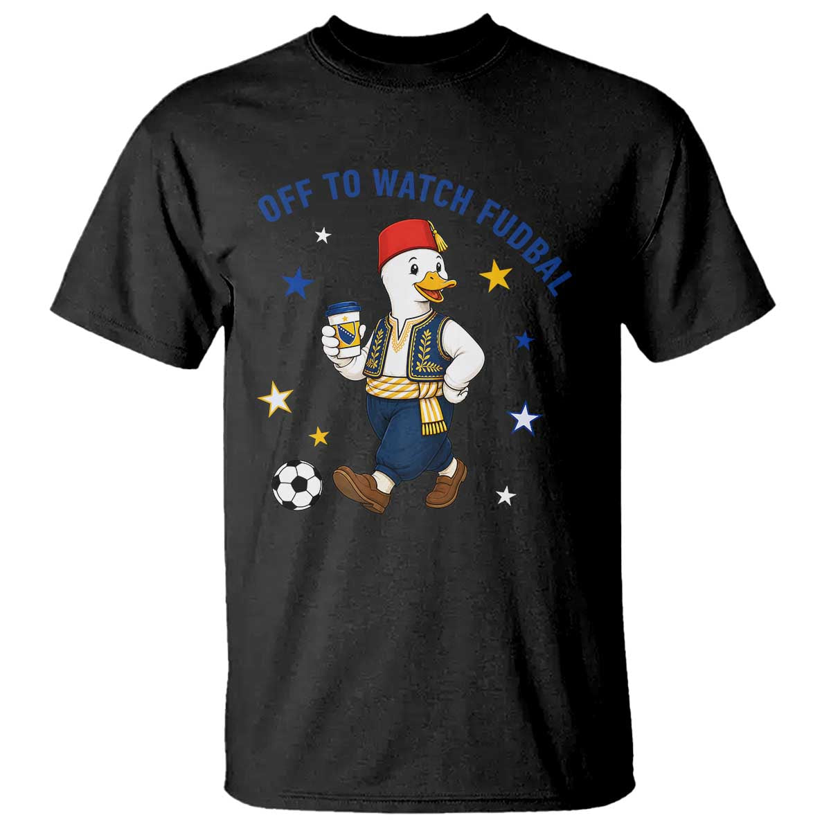 Funny Bosnia Goose Soccer Fan Gift T Shirt Off To Watch Fudbal TS12 Black Print Your Wear