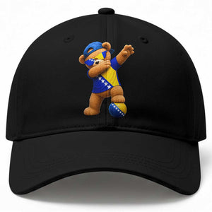Funny Bosnia Teddy Bear Dabbing Fudbal Fan Gift Baseball Cap TS12 Print Your Wear