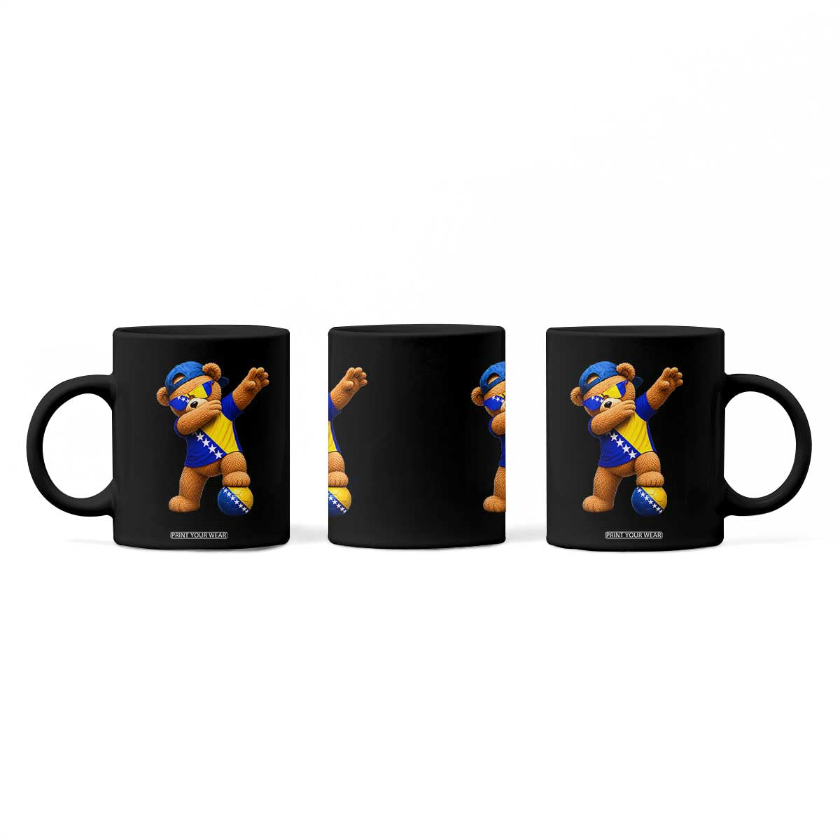 Funny Bosnia Teddy Bear Dabbing Fudbal Fan Gift Coffee Mug TS12 Print Your Wear