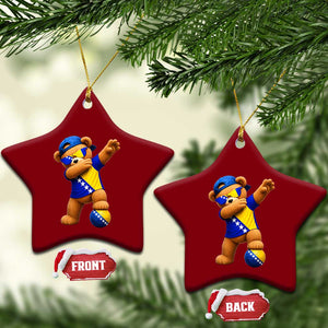 Funny Bosnia Teddy Bear Dabbing Fudbal Fan Gift Ceramic Ornament TS12 Print Your Wear