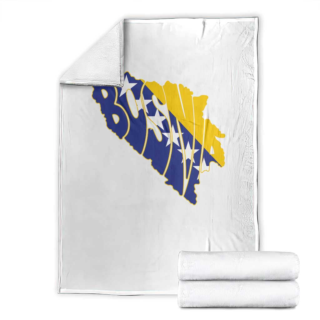 Bosnia And Herzegovina Word Art Map Throw Blanket Bosnian Pride Gift TS12 White Print Your Wear