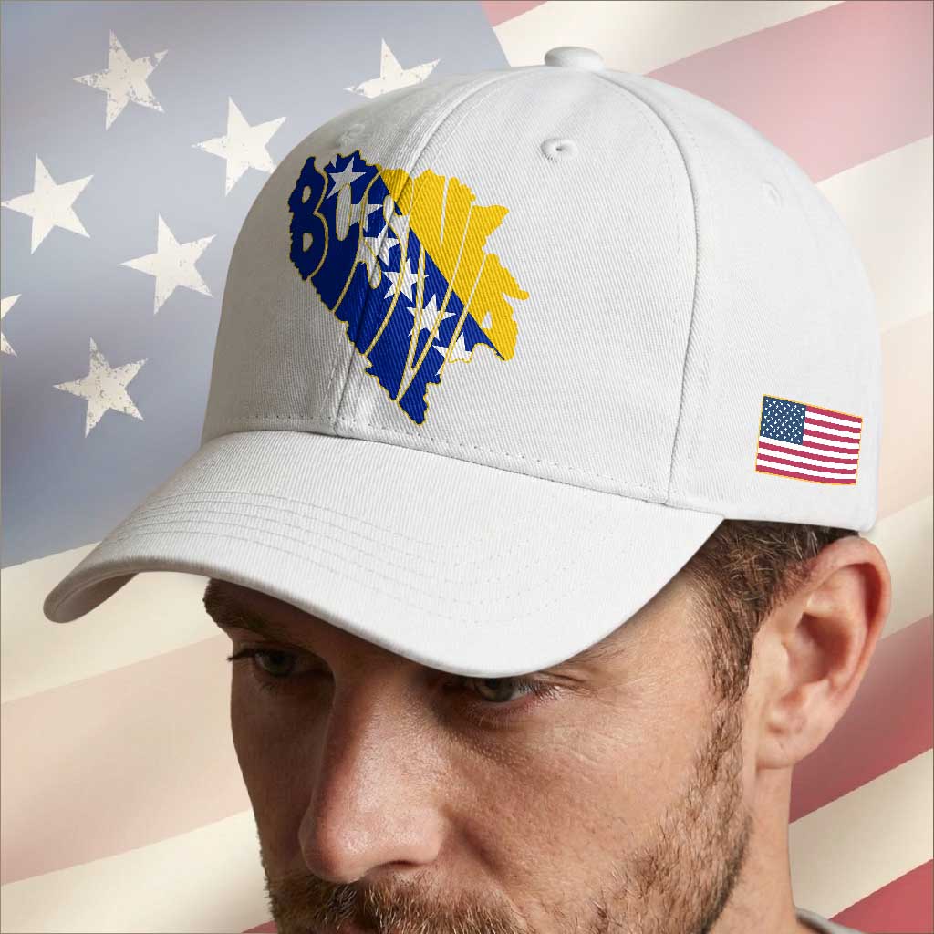 Bosnia And Herzegovina Word Art Map Baseball Cap Bosnian Pride Gift TS12 Print Your Wear